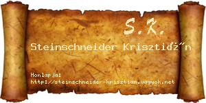 Steinschneider Krisztián névjegykártya
